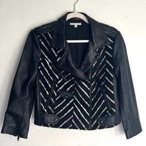 REBECCA MINKOFF Leather Moto Jacket Size Small